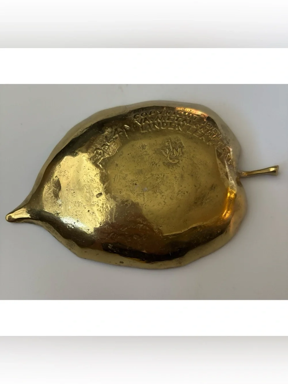1951’s Vintage Virginia Metalcrafters Brass Linden Leaf Small Decorative Tray